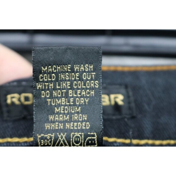 Roca Wear Black Denim Jeans-Embroidered Pockets-Size 18- Boot Cut - Picture 4 of 12